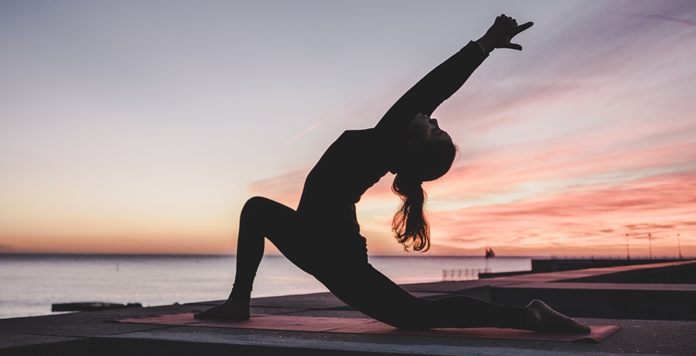 woman doing yoga