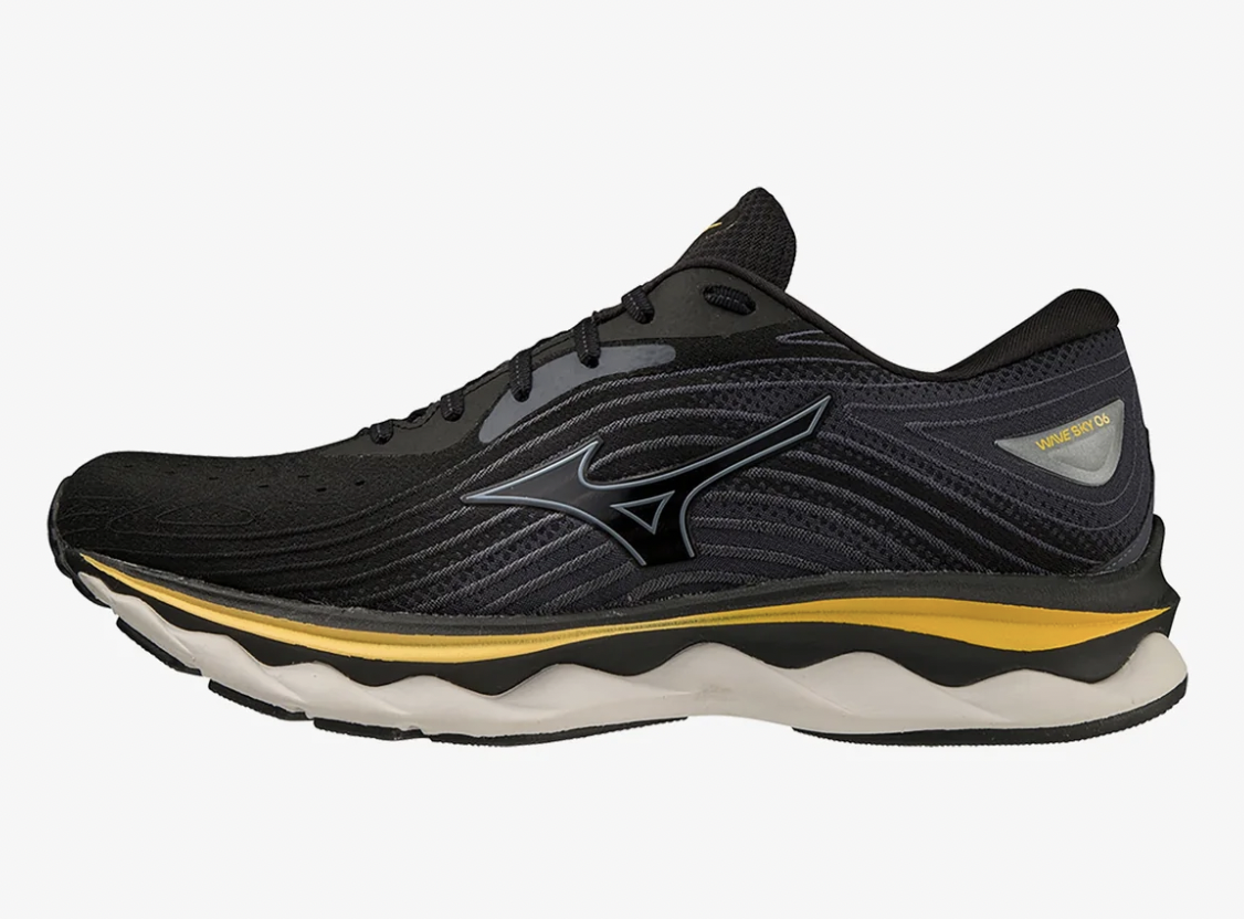 Mizuno Wave Sky 6 | Mens | Black Tradewinds Gold Fusion